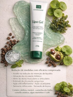 LipoGel 250g - Redução de medidas e alívio de dores musculares